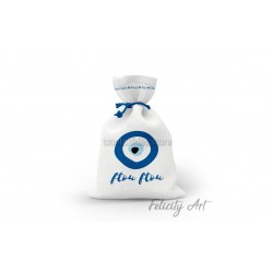 Μπομπονιέρα Βάπτισης Υφασμάτινο Πουγκί με Θέμα "Ματάκι"