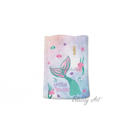 Μπομπονιέρα Βάπτισης Υφασμάτινο Πουγκί με Θέμα " Γοργόνα"