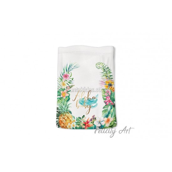 Μπομπονιέρα Βάπτισης Υφασμάτινο Πουγκί με Θέμα "Tropical"