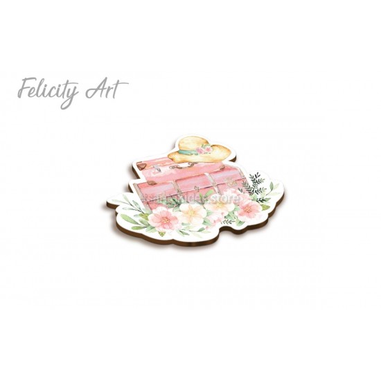 Ξύλινη κρεμαστή Μπομπονιέρα Βάπτισης με Print Ταξίδι στον Κόσμο