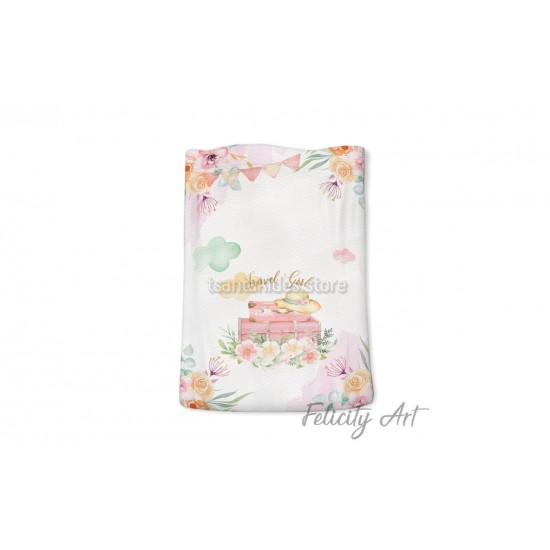 Μπομπονιέρα Βάπτισης Υφασμάτινο Πουγκί με Θέμα "Ταξίδι στον Κόσμο"