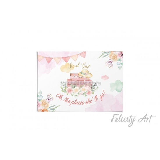 Σουπλά Βάπτισης με Θέμα Travel girl