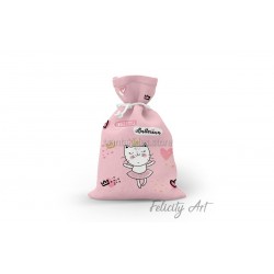 Μπομπονιέρα Βάπτισης Υφασμάτινο Πουγκί με Θέμα "Μπαλαρίνα"