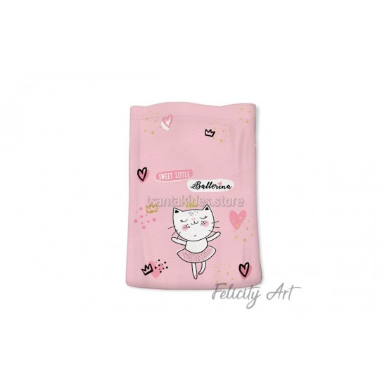 Μπομπονιέρα Βάπτισης Υφασμάτινο Πουγκί με Θέμα "Μπαλαρίνα"