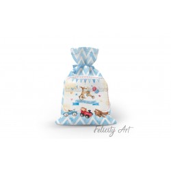 Μπομπονιέρα Βάπτισης Υφασμάτινο Πουγκί με Θέμα "Παιχνίδια"