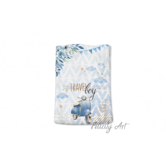 Μπομπονιέρα Βάπτισης Υφασμάτινο Πουγκί με Θέμα "Βέσπα"