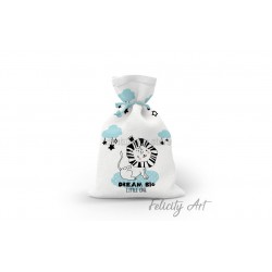 Μπομπονιέρα Βάπτισης Υφασμάτινο Πουγκί με Θέμα "Λιοντάρι"