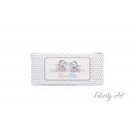 Μπομπονιέρα Βάπτισης για Δίδυμα Υφασμάτινη Κασετίνα 