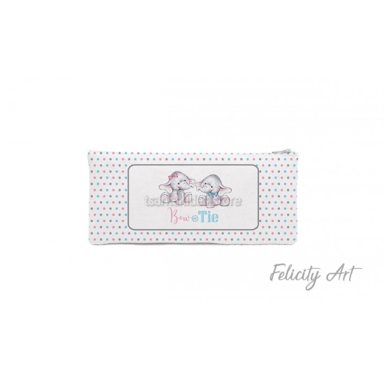 Μπομπονιέρα Βάπτισης για Δίδυμα Υφασμάτινη Κασετίνα 