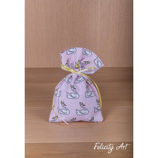 Μπομπονιέρα Βάπτισης Πουγκί με Θέμα Κύκνος Μπομπονιέρα Βάπτισης Πουγκί με Θέμα Κύκνος