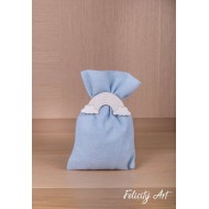 Ολοκληρωμένη Μπομπονιέρα Βάπτισης  Πουγκί με Θέμα Ουράνιο Τόξο