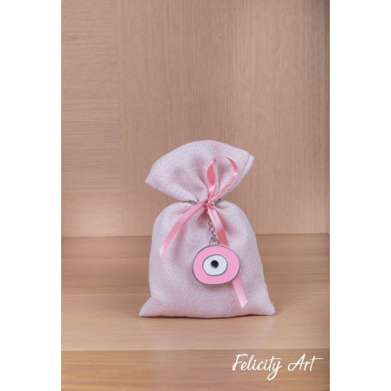 Μπομπονιέρα Βάπτισης  Πουγκί με Θέμα Ματάκι 