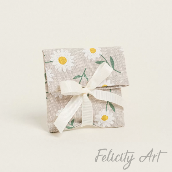  Μπομπονιέρα Βάπτισης Πουγκί με Κορδέλα 