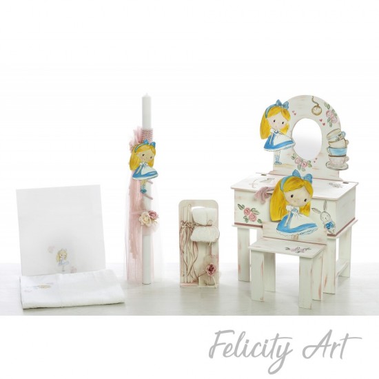 Σετ Βάπτισης με θέμα "Αλίκη στη Χώρα των Θαυμάτων"