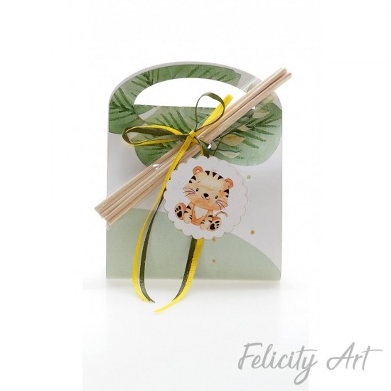  Μπομπονιέρα Βάπτισης Αρωματικό Χώρου με Θέμα Τιγράκι