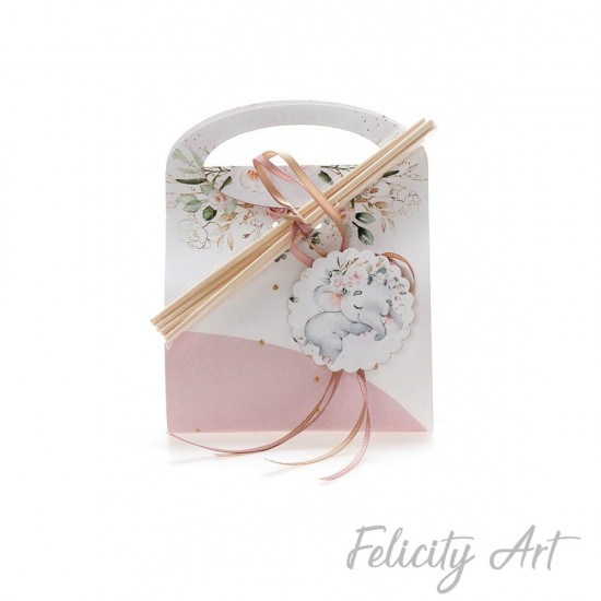  Μπομπονιέρα Βάπτισης Αρωματικό Χώρου με Θέμα το Ελεφαντάκι