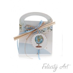  Μπομπονιέρα Βάπτισης Αρωματικό Χώρου με Θέμα Ταξίδι στον Κόσμο