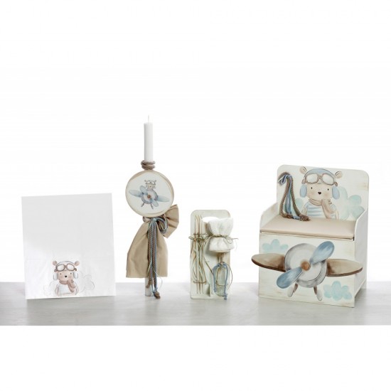 Σετ Βάπτισης με Θέμα  "Αρκουδάκι Πιλότος"