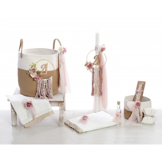 Σετ Βάπτισης  με Θέμα "Μονόγραμμα"