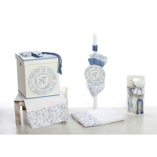 Σετ Βάπτισης με Θέμα  "Blue Monogram"