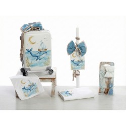 Σετ Βάπτισης με Θέμα  "Whale & Boat"