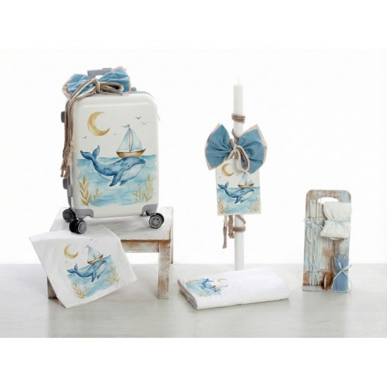 Σετ Βάπτισης με Θέμα  "Whale & Boat"