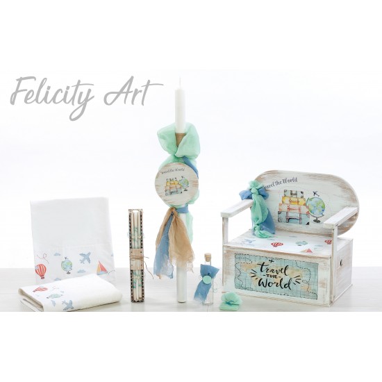 Σετ Βάπτισης με Θέμα  "Ταξίδι στον Κόσμο"