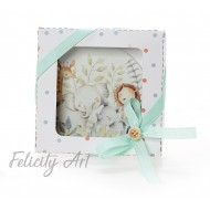 Μπομπονιέρα Βάπτισης Ξύλινο Σουβέρ σε Χάρτινο Κουτάκι