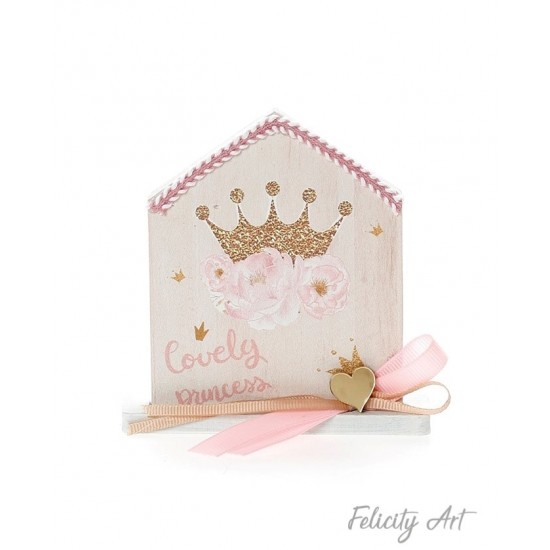 Μπομπονιέρα Βάπτισης Ξύλινο Διακοσμητικό Καδράκι