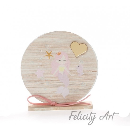 Μπομπονιέρα Βάπτισης Ξύλινο Διακοσμητικό Καδράκι