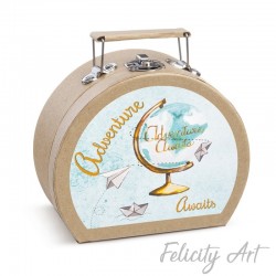  Μπομπονιέρα Βάπτισης Χάρτινο Βαλιτσάκι