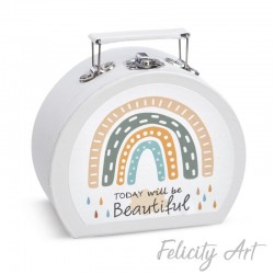  Μπομπονιέρα Βάπτισης Χάρτινο Βαλιτσάκι