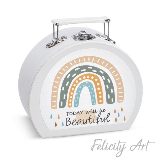  Μπομπονιέρα Βάπτισης Χάρτινο Βαλιτσάκι