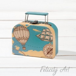  Μπομπονιέρα Βάπτισης Χάρτινο Βαλιτσάκι