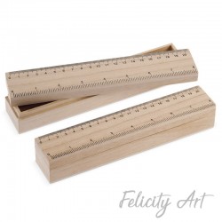 Μπομπονιέρα Βάπτισης Ξύλινη Κασετίνα με Χάρακα