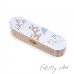 Μπομπονιέρα Βάπτισης Ξύλινη Κασετίνα με Θέμα Ελαφάκι