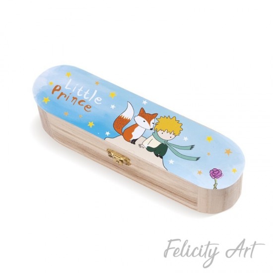 Μπομπονιέρα Βάπτισης Ξύλινη Κασετίνα με Θέμα Μικρός Πρίγκιπας