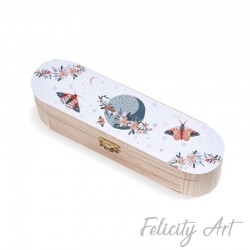 Μπομπονιέρα Βάπτισης Ξύλινη Κασετίνα με Θέμα Πεταλούδες