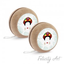 Μπομπονιέρα Βάπτισης Γιο-Γιο με Θέμα Frida Kahlo