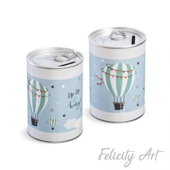 Μπομπονιέρα Βάπτισης Μεταλλικός Κουμπαράς με Θέμα Αερόστατο Μπομπονιέρα Βάπτισης Μεταλλικός Κουμπαράς με Θέμα Αερόστατο