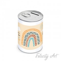 Μπομπονιέρα Βάπτισης Μεταλλικός Κουμπαράς με Θέμα Ουράνιο Τόξο