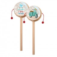 Μπομπονιέρα Βάπτισης Ξύλινο Τυμπανάκι με Θέμα Βέσπα Μπομπονιέρα Βάπτισης Ξύλινο Τυμπανάκι με Θέμα Βέσπα