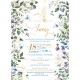 Προσκλητήριο Βάπτισης για Αγόρι με Θέμα "Flower Colibri"
