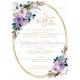 Προσκλητήριο Γάμου  με Θέμα "Purple Gold Wreath"