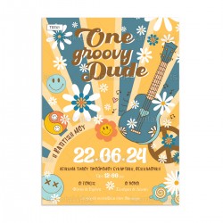 Προσκλητήριο Βάπτισης για Αγόρι με Θέμα "Groovy boy" 