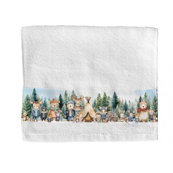 Μπομπονιέρα Βάπτισης  Πετσέτα με Θέμα Ζωάκια του Δάσους