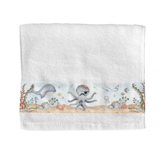 Μπομπονιέρα Βάπτισης  Πετσέτα με Θέμα Ζωάκια της Θάλασσας