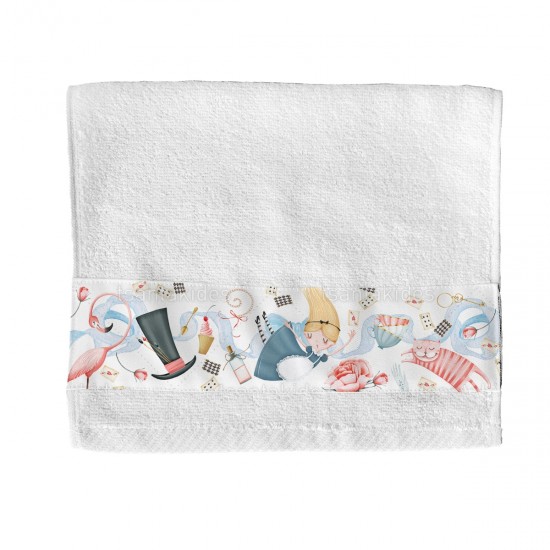 Μπομπονιέρα Βάπτισης  Πετσέτα με Θέμα η Αλίκη στη Χώρα των Θαυμάτων  