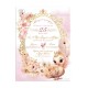 Προσκλητήριο Βάπτισης για Κορίτσι με Θέμα " Ροζ Παγώνι "