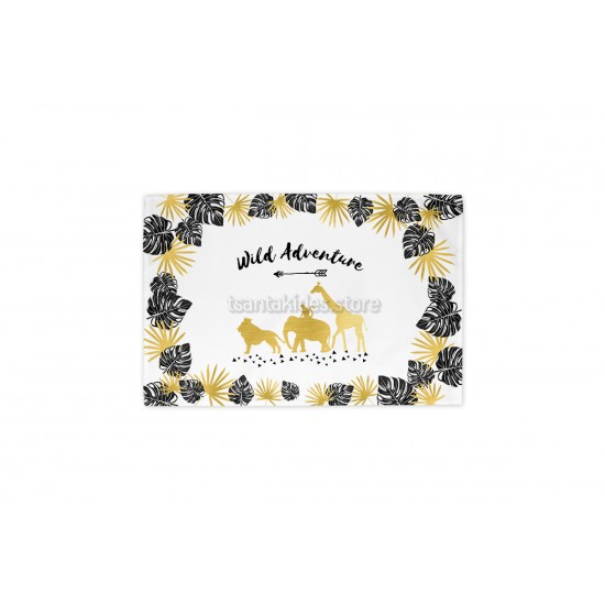 Υφασμάτινο Σουπλά Βάπτισης με Θέμα Ζωάκια της Ζούγκλας